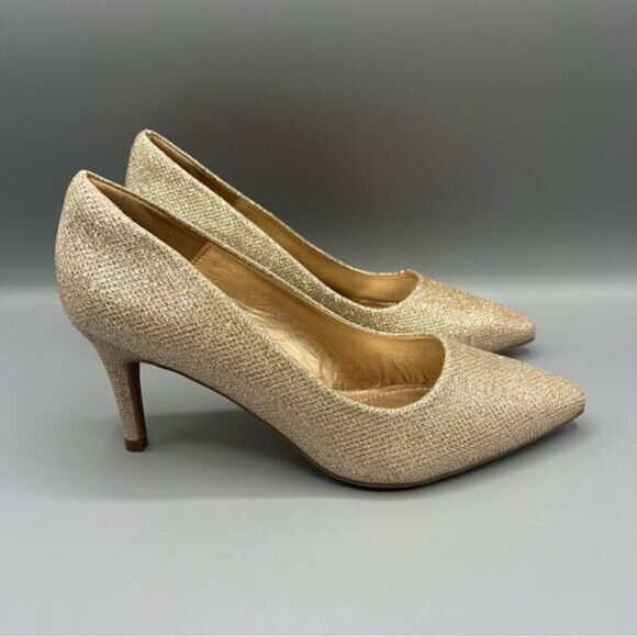 Dream Pairs Kucci Gold Glitter Pumps Heels - Picture 1 of 6